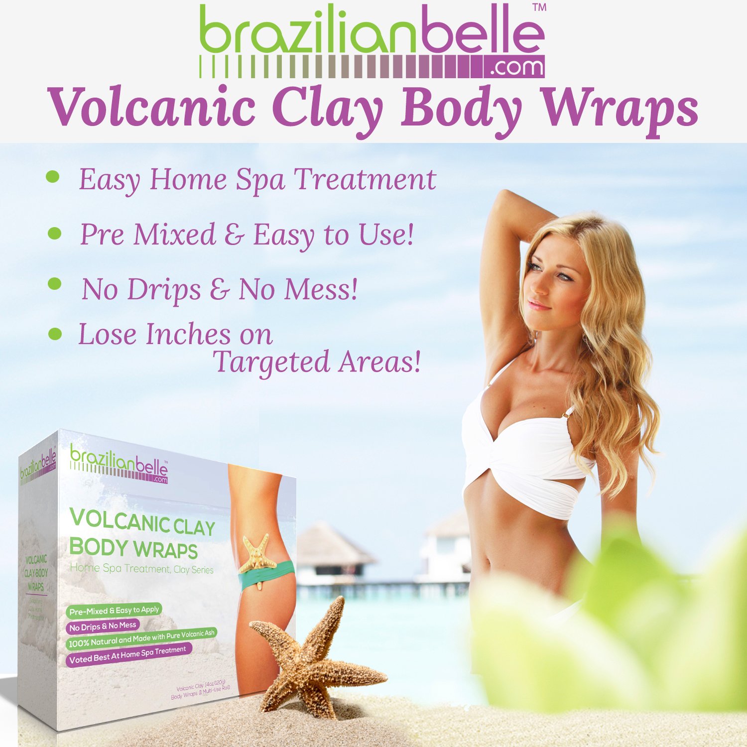 Brazilian Belle Lemontox, Slimming Tea, and Volcanic Clay Body Wrap